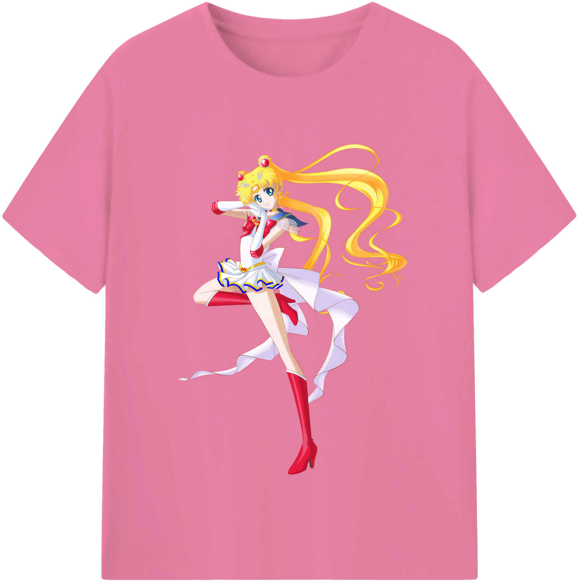 （画像用） 美少女戦士セーラームーン 月野 うさぎ つきの うさぎ Sailor Moon Tsukino Usagi 綿100％半袖Tシャツ（フロントプリント）